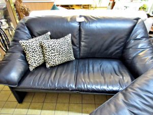Sofa Leolux 2er Sessel Leder schwarz