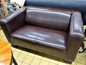 Moderne Wohnmöbel Couch Kunstleder braun