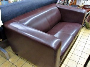 Moderne Wohnmöbel Couch Kunstleder braun