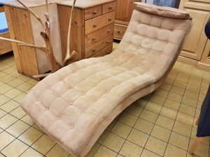 Loungesessel Liegesessel in Wildlederoptik cognac