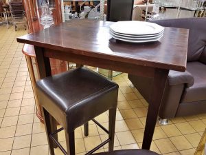 Bistrotisch mit Hocker Holz dunkel