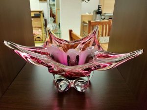Dekoration schöner Wohnen Obstschale aus Glas im Murano-Stil