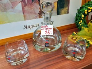 Dekoration Karaffe Gläser Kristallglas rastal