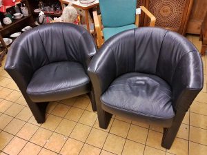 Möbel Sessel Leder schwarz