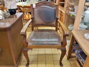 Möbel Sessel Leder braun antik