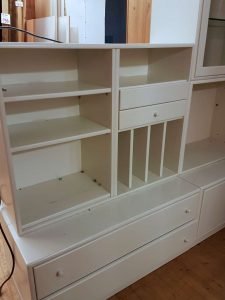 Wohnwand Holz weiss Hülsta Regalablagen