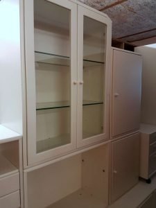 Wohnwand Holz weiss Hülsta Glasvitrine