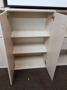 Wohnwand Holz Esche weiss Schrank
