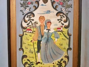Bauernmöbel Bauernschrank antik bemalt blau 06