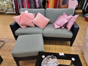 Designercouch Designersofa Walter Knoll grau / schwarz Stoff / leder