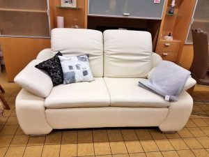 Couch Sofa 2er Leder weiß