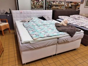 Boxspringbett Westfalia Stoff weiss