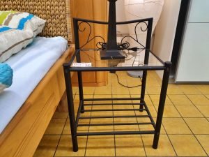 Nachttischchen Metall Glas