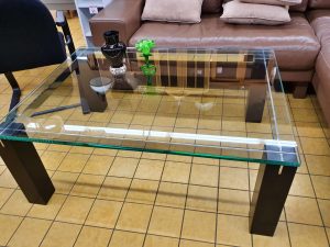Wohnzimmertisch Holz Glas 70er Jahre