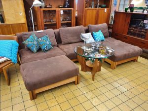 Wohnlandschaft Sofa XL Lederoptik braun