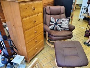 Relaxsessel Fernsehsessel mit Hocker Leder braun