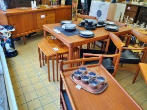 Danish Design Möbel Teak Essgruppe Tisch mit Stühlen Bramin H.W. Klein