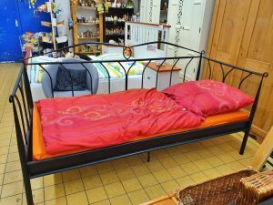 Einzelbett schwarz Metall