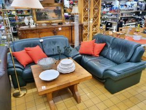 Longlife Sofa 2-Sitzer Leder grün