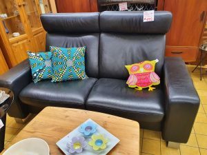 Stressless Sofa 2-Sitzer verstellbar Leder schwarz