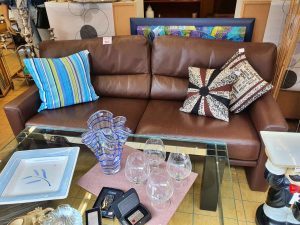 Sofa Zweisitzer Leder braun