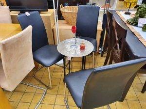 Stühle Schwingstühle Kunstleder schwarz