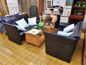 Sofa Couch 2er Jori Leder schwarz