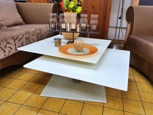 Wohnzimmertisch schwenkbar modern Glas